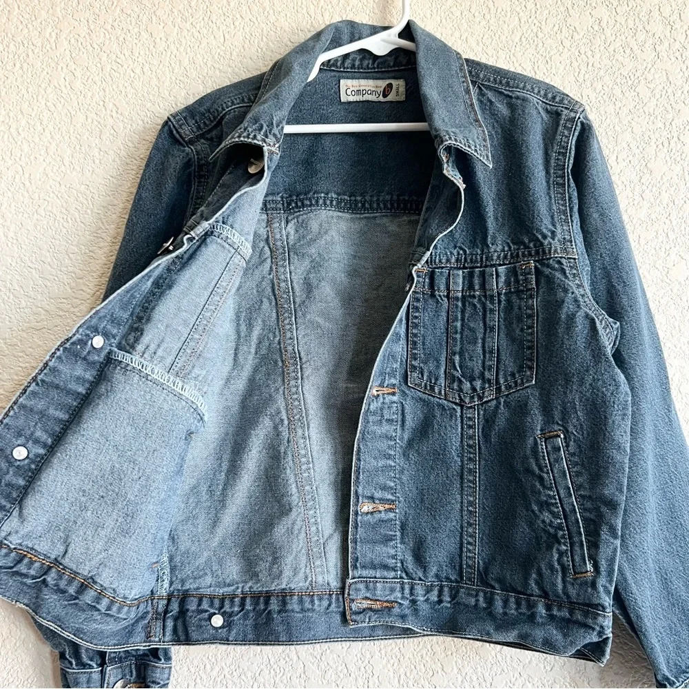 Girls Denim Jean Jacket Girls Size Small Basic Fit Company B Blue Jeans Denim